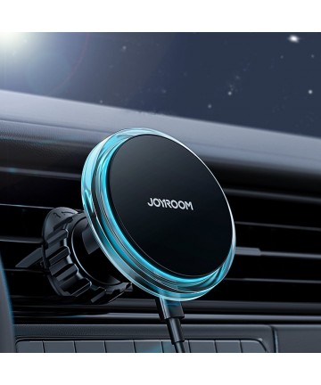 Joyroom car phone holder with 15W Qi inductive charger (MagSafe compatible) for air vent, silver (JR-ZS291)