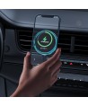 Joyroom car phone holder with 15W Qi inductive charger (MagSafe compatible) for air vent, silver (JR-ZS291)