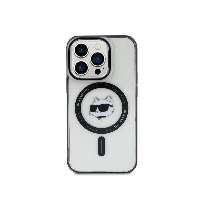 Karl Lagerfeld IML Choupette's Head MagSafe case for iPhone 15 Pro - transparent