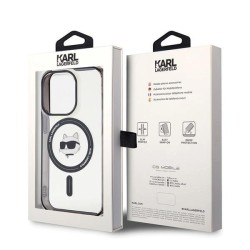 Karl Lagerfeld IML Choupette's Head MagSafe case for iPhone 15 Pro - transparent