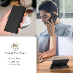Tech-Protect Wallet Case for Motorola Moto G56 5G - Black