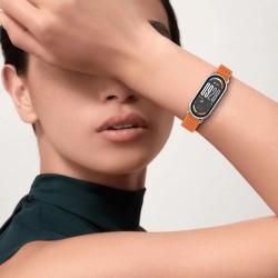 Tech-Protect Nylon Pro Strap for Xiaomi Smart Band 8/9/10/NFC - Black and Orange