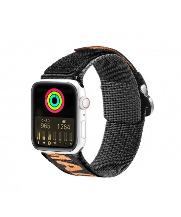 Dux Ducis Strap (Outdoor Version) strap for Apple Watch Ultra, SE, 8, 7, 6, 5, 4, 3, 2, 1 (49, 45, 44, 42 mm) nylon band bracelet black and orange