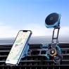 Wozinsky WCT5-6S2Y Car Holder with Qi/MagSafe 15W Wireless Charger and Air Vent Fan - Black