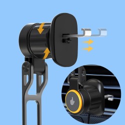 Wozinsky WCT5-6S2Y Car Holder with Qi/MagSafe 15W Wireless Charger and Air Vent Fan - Black