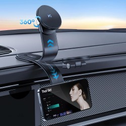 Wozinsky WCZ2Y2S Magnetic Car Holder with 15W MagSafe Inductive Charger for Car Cockpit - Black