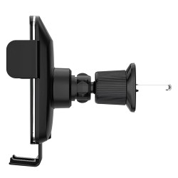 Wozinsky WEDZ-3Y8S clamp car holder with 15W inductive charger for phone on the air vent - black