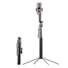 Wozinsky WST-360YS Selfie Stick with Tripod Function with 360° AI Auto Face Tracking Gesture Control - Black