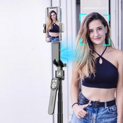 Wozinsky WST-360YS Selfie Stick with Tripod Function with 360° AI Auto Face Tracking Gesture Control - Black