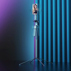 Wozinsky WST-360YS Selfie Stick with Tripod Function with 360° AI Auto Face Tracking Gesture Control - Black