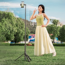 Selfie stick Wozinsky WRZP1 with automatically extendable legs, tripod function, 1.7m - black