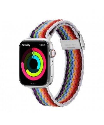 Dux Ducis Strap (Mixture II Version) strap for Apple Watch SE, 8, 7, 6, 5, 4, 3, 2, 1 (41, 40, 38 mm) braided band bracelet pale stripes