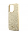 Guess Glitter Script Case for iPhone 14 Pro - Gold