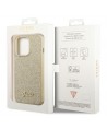 Guess Glitter Script Case for iPhone 14 Pro - Gold