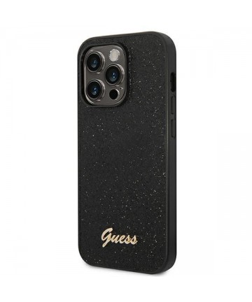 Guess Glitter Script Case for iPhone 14 Pro - Black