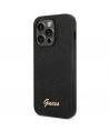 Guess Glitter Script Case for iPhone 14 Pro - Black