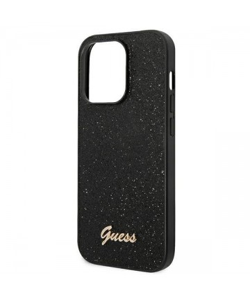 Guess Glitter Script Case for iPhone 14 Pro - Black