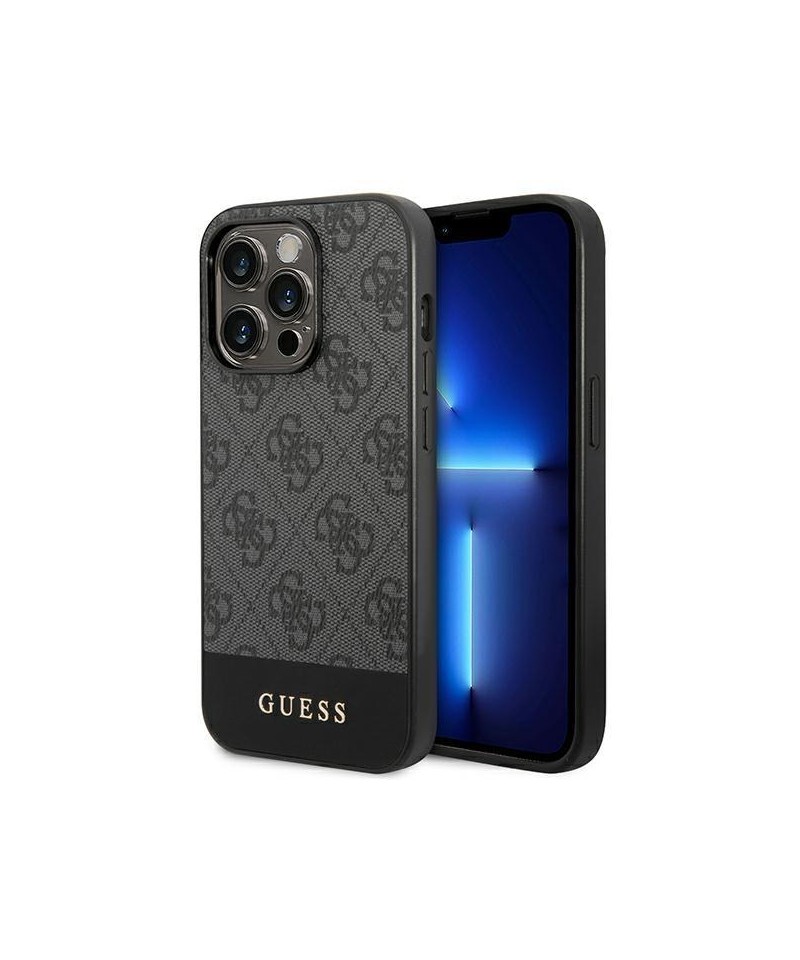 Guess GUHCP14XG4GLGR iPhone 14 Pro Max 6.7" grey/grey hard case 4G Stripe Collection