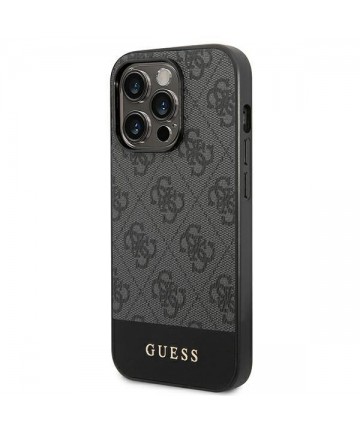 Guess GUHCP14XG4GLGR iPhone 14 Pro Max 6.7" grey/grey hard case 4G Stripe Collection