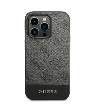 Guess GUHCP14XG4GLGR iPhone 14 Pro Max 6.7" grey/grey hard case 4G Stripe Collection