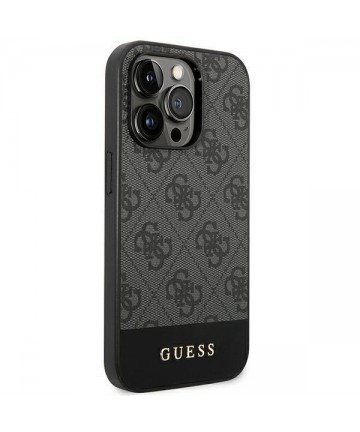 Guess GUHCP14XG4GLGR iPhone 14 Pro Max 6.7" grey/grey hard case 4G Stripe Collection