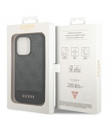 Guess GUHCP14XG4GLGR iPhone 14 Pro Max 6.7" grey/grey hard case 4G Stripe Collection