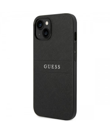 Guess Saffiano Strap Case for iPhone 14 Plus - Black