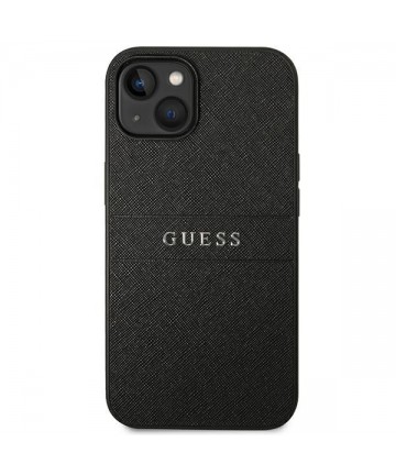 Guess Saffiano Strap Case for iPhone 14 Plus - Black