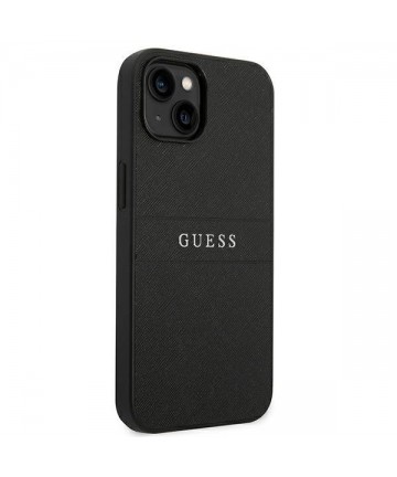 Guess Saffiano Strap Case for iPhone 14 Plus - Black