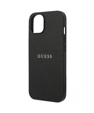 Guess Saffiano Strap Case for iPhone 14 Plus - Black