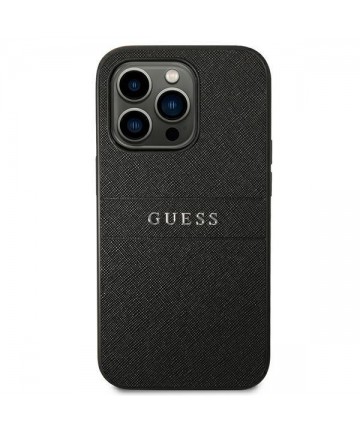 Guess Saffiano Strap Case for iPhone 14 Pro - Black