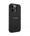 Guess Saffiano Strap Case for iPhone 14 Pro - Black