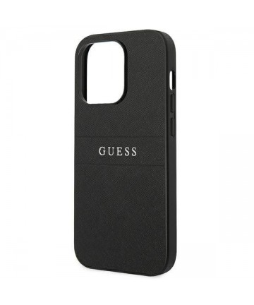 Guess Saffiano Strap Case for iPhone 14 Pro - Black