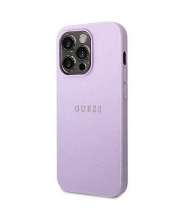 Guess Saffiano Strap Case for iPhone 14 Pro - Purple