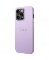 Guess Saffiano Strap Case for iPhone 14 Pro - Purple