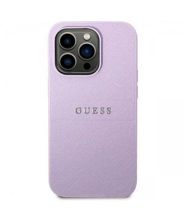 Guess Saffiano Strap Case for iPhone 14 Pro - Purple