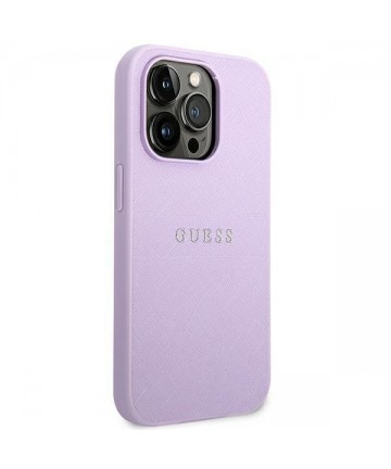 Guess Saffiano Strap Case for iPhone 14 Pro - Purple
