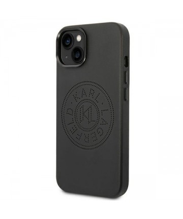 Karl Lagerfeld Leather Perforated Logo Case for iPhone 14 Plus - Black