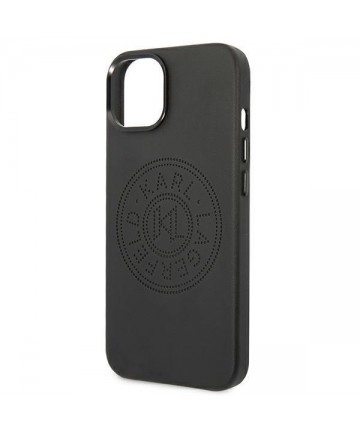 Karl Lagerfeld Leather Perforated Logo Case for iPhone 14 Plus - Black