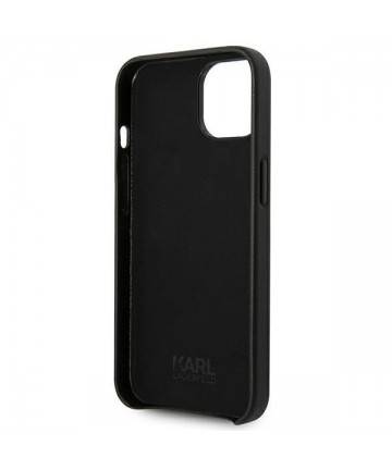 Karl Lagerfeld Leather Perforated Logo Case for iPhone 14 Plus - Black