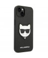 Karl Lagerfeld Saffiano Choupette Head Patch Case for iPhone 14 Plus - Black