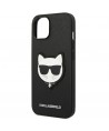 Karl Lagerfeld Saffiano Choupette Head Patch Case for iPhone 14 Plus - Black
