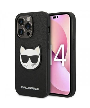 Karl Lagerfeld KLHCP14LSAPCHK iPhone 14 Pro 6,1" hardcase czarny/black Saffiano Choupette Head Patch