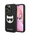 Karl Lagerfeld Saffiano Choupette Head Patch Case for iPhone 14 Pro - Black