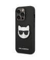 Karl Lagerfeld Saffiano Choupette Head Patch Case for iPhone 14 Pro - Black