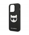 Karl Lagerfeld Saffiano Choupette Head Patch Case for iPhone 14 Pro Max - Black