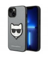 Karl Lagerfeld Saffiano Choupette Head Patch case for iPhone 14 Plus - silver