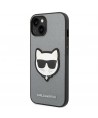 Karl Lagerfeld Saffiano Choupette Head Patch case for iPhone 14 Plus - silver