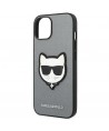 Karl Lagerfeld Saffiano Choupette Head Patch case for iPhone 14 Plus - silver