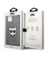 Karl Lagerfeld Saffiano Choupette Head Patch case for iPhone 14 Plus - silver